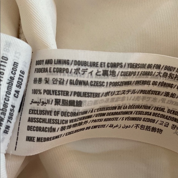 Abercrombie & Fitch Cream Embellished Crop Blouse - Picture 4 of 5